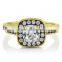 18K Sterling Silver Cushion-cut Cubic Zirconia Ring for Women