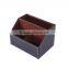 Hot Sale All Kinds of Brown PU/ Faux Leather Desk Organizer Stationery Box