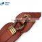 Brass Buckel Brown Leather Wide Women Elastic Leather Belts