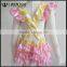 New Beach Swimsuit Cross Back Wavy Boxer Piece Swimsuit Girls