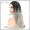  express hot selling hair wig ombre grey synthetic lace front wig for women