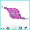 3.5mm male to 3.5mm female aux jack retractable cable