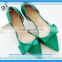Pretty butterfly knot mid heel lady dress shoes sweet lady dating shoes with bright color