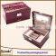 pink leather jewelry box/antique leather jewelry box/cardboard leather wine carrier box