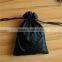 Large Size Black Drawstring Jewelry Pouch, Satin