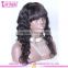 Top 6a Quality 1b# Virgin Brazilian Hair Natural Wave Glueless Cap Lace Front Wig With Combs