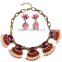 Trendy multicolor resin necklace earring jewelry set