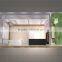 wooden material nail kiosk display showcase with led light box for showroom