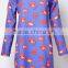 Light Blue Big Lips Print Long Sleeve Silk Dress New Ladies Dress