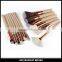 Professional makeup brush set of 15 rose gold beauty synthetic cosmetic brushes with custom logo