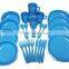 Plastic Picnic/Camping/BBQ/Party Dinner Plate Bowl Mug Cutlery Set