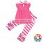 Pink White Strip Knit Cotton 8 Layers Ruffle Icing leggings fall winter children girls ruffle icing pants