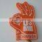 orange OKAY shape design sponge Foam Hand gloves