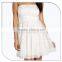 Short White Tube Lace Tulle Wedding Mini Dress 2016 for Bridal