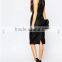 Guangzhou Clothing OEM Cut-away Shoulders Floral Jacquard Black Damask Cocktail Dress