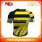 Hongen apparel compression custom sublimated pro rugby jerseys, yellow strip rugby shirts