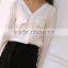 SZXX Tops Fashion Womens Lady White Wide Collar Casual Blouse