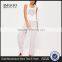 2017 Fashion Women Pajamas Set Printed Tank Top Logo Custom And White Purple Striped Satin Pants Elasticated