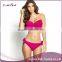 Top quality three-piece ladies swimsuit sexy girls split bikini with bow tie