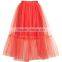 2017 OEM Spring Red Flowy Giant Tutu Tulle Below The Knee Skirts