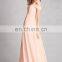 Fancy Chiffon Sweetheart Ladies Maxi Dress with Ruched Sleeves