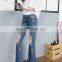 New style damaged jeans flare pant women tassel boot cut jean