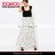 Latest Skirt Designs Ladies High Waist Chiffon Pleated Maxi Polka Dot Skirt