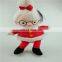 manufactory custom High quality Christmas elf plush toy cute plush doll with glasses