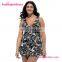 Fashion Sexy V Neck Top Quality One Piece Fat Woman In Bathing Suit