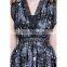 moon & star digital printed silk dress