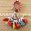 Vintage Banjara beads kuchi bracelets-Ethnic Style Tassel Banjara Bracelets-Tribal pom pom tassel Bracelets