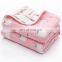 2020 summer new design cotton muslin gauze fabric safe nontoxic cartoon animal reactive printed new born baby swaddle blanket