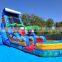 Tropical Fireblast Tsunami Waterslide Inflatable Kids Water Slide With Pool