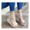 New attractive design with different colors women ankle strap wedge heel platform sandals ladies party shoes(sandalias mujer)