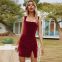 Solid color fashion sexy women dress