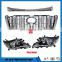2010-2014 Prado upgrade to 2016 face include front bumper with led lights fog lamps chrome grille for Land cruiser Prado bodykit