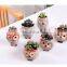 Hot Selling Ceramic Animal  Owl Ceramic Flowing Glaze Base Succulent Plant Decoration Pots Flower Pot Set