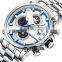 NIBOSI Custom Logo Watch Brand Luxury Watch For Men Sport Waterproof Chronograph Stainless Steel Quartz Mens Watches