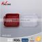 Rectangle Plastic Red Lunch Tray Box with locked clear lid
