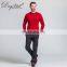 Custom Knit Men's Wool Sweater with Long Sleeves Solid Color Crew Neck Pullover for Winter Wholesale
