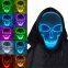 Luminous LED Skull Mask Halloween Horror Scream Creepy Flashy Party Face Masks With Light