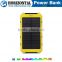 Hot selling dual USB 5V 2A portable 12000mah waterproof solar power bank for mobile charger