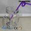 Machine Made Embossed 480ml Glass Mason Jar With Embossed Handle