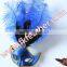 Artificial Blue Ostrich Feather Decoration Venetian Mask