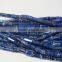 21 inch long strand Natural AAA grade Pyrite infused Lapis lazuli Faceted Large Tube Stone beads