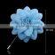 Bule Fabric Wool Flower Pins,Artificial Flower Lapel Pin For Dress