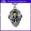 Unique europe rock style zirconia men's titanium skull pendant with three colors