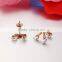 New Product Fashion Women Rose Gold Bow Mickey Mouse Earrings