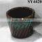 Round custom small glazed flowerpot