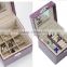 Luxury flower printed leather jewelry box with lock